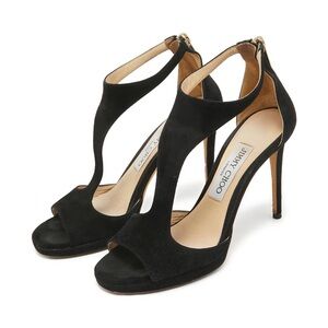 Jimmy Choo Black Alana Cut Out Suede Heels